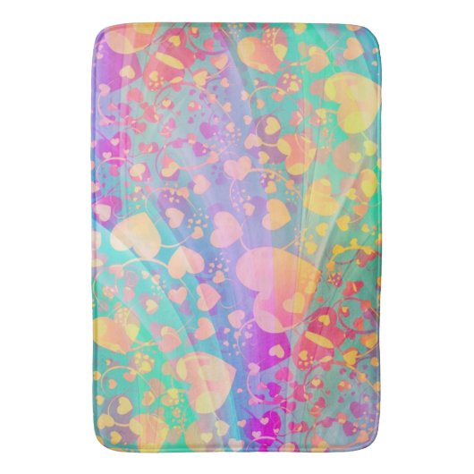 Heart Love Pattern Pastel Design Badmat (Voorkant Verticaal)