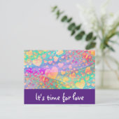 Heart Love Pattern Pastel Design Briefkaart (Staand voorkant)