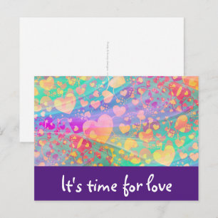 Heart Love Pattern Pastel Design Briefkaart
