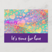 Heart Love Pattern Pastel Design Briefkaart (Voorkant)