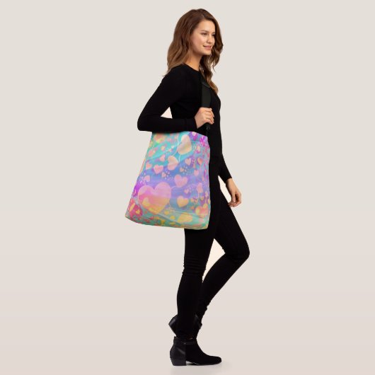 Heart Love Pattern Pastel Design Crossbody Tas (Op model)