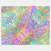 Heart Love Pattern Pastel Design Fleece Deken (Voorkant (Horizontaal))