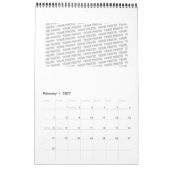 Heart Love Pattern Pastel Design Kalender (Feb 2027)