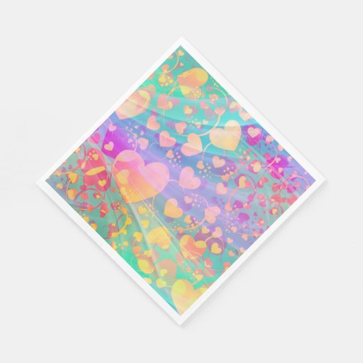Heart Love Pattern Pastel Design Servet (Hoek)