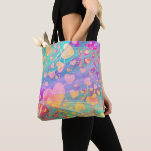 Heart Love Pattern Pastel Design Tote Bag