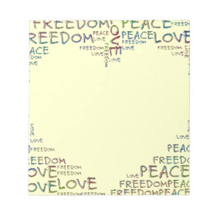 HEART - Love Peace Freedom Notitieblok