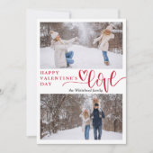 Heart Love Photo Collage Valentijns Feestdagenkaart (Voorkant)