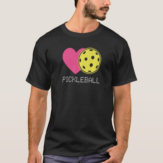 Heart Love Pickleball T-shirt (Voorkant)