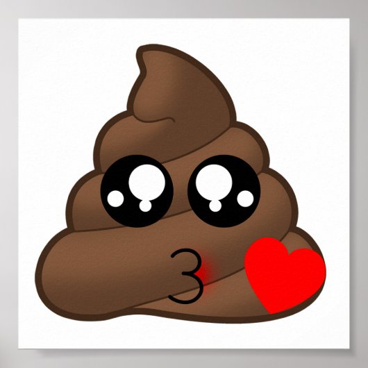 Heart Love Poop Emoji Poster (Voorkant)