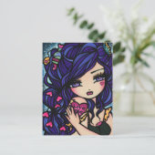 Heart Love Potion Mermaid Fairy Fantasy Art Girl Briefkaart (Staand voorkant)