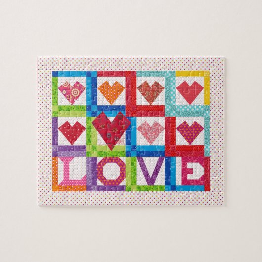 Heart Love Quilt Legpuzzel (Horizontaal)