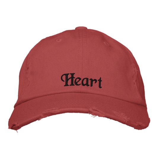 Heart Love Quote Rustiek Rood Zwart Geborduurde Pet (Voorkant)