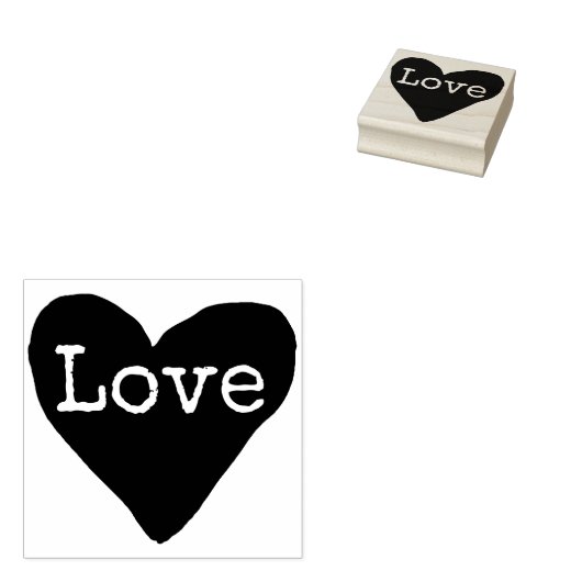 Heart Love Rubberstempel (Gestempeld)