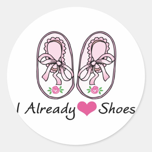 Heart Love schoenen al Ronde Sticker (Voorkant)