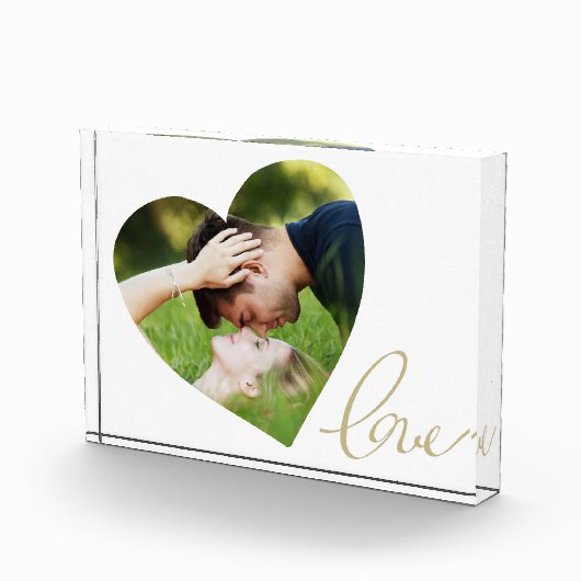 Heart Love Script Couple Valentijn Day Fotoblokken (Rechts)