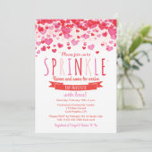Heart Love Sprinkle Baby shower Invitation Kaart (Staand voorkant)