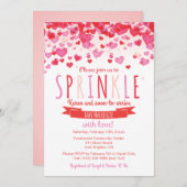Heart Love Sprinkle Baby shower Invitation Kaart (Voorkant / Achterkant)