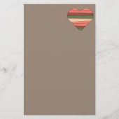 Heart Love Striped Valentijnsdag Briefpapier (Voorkant)