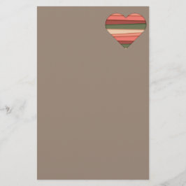 Heart Love Striped Valentijnsdag Briefpapier