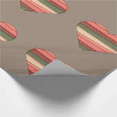 Heart Love Striped Valentijnsdag Cadeaupapier (Hoek)