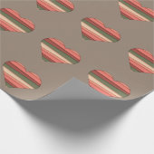Heart Love Striped Valentijnsdag Cadeaupapier (Hoek)
