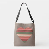 Heart Love Striped Valentijnsdag Crossbody Tas (Achterkant)
