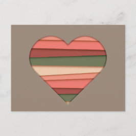 Heart Love Striped Valentijnsdag Feestdagenkaart