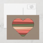 Heart Love Striped Valentijnsdag Feestdagenkaart (Voorkant / Achterkant)