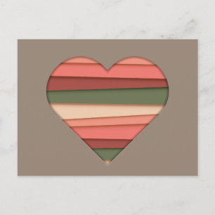 Heart Love Striped Valentijnsdag Feestdagenkaart