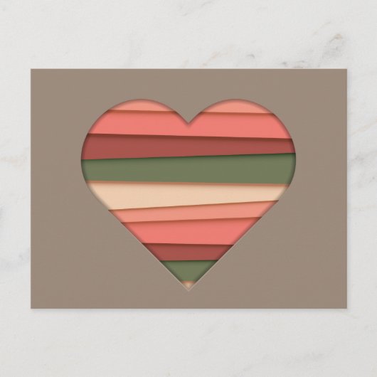 Heart Love Striped Valentijnsdag Feestdagenkaart (Voorkant)