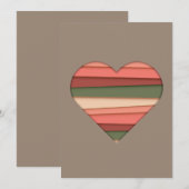 Heart Love Striped Valentijnsdag Feestdagenkaart (Voorkant / Achterkant)