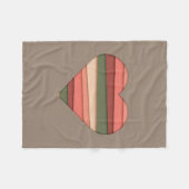 Heart Love Striped Valentijnsdag Fleece Deken (Voorkant (Horizontaal))