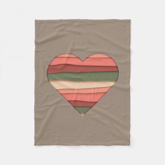 Heart Love Striped Valentijnsdag Fleece Deken (Voorkant)