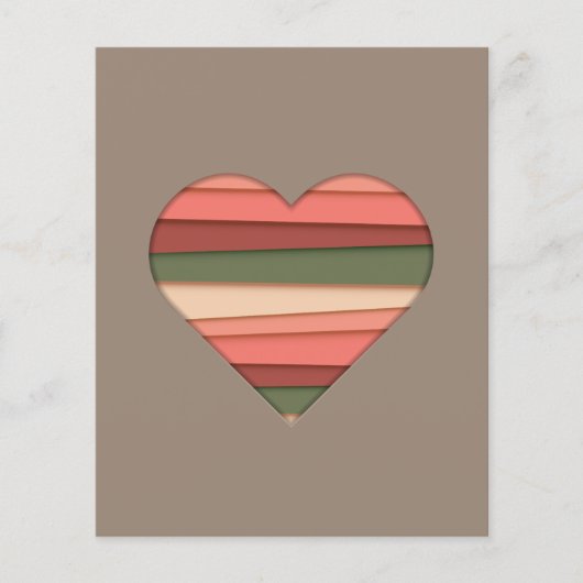 Heart Love Striped Valentijnsdag Flyer (Voorkant)