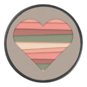 Heart Love Striped Valentijnsdag Hockey Puck (Voorkant)