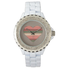Heart Love Striped Valentijnsdag Horloge