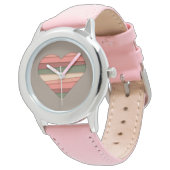 Heart Love Striped Valentijnsdag Horloge (Gekanteld)