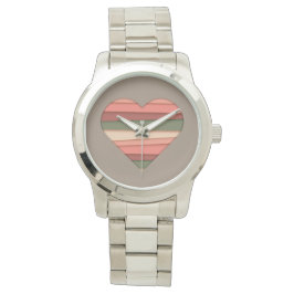 Heart Love Striped Valentijnsdag Horloge