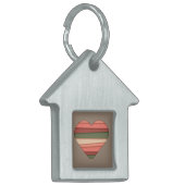 Heart Love Striped Valentijnsdag Huisdieren Naamplaatje (Voorkant Links)