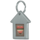 Heart Love Striped Valentijnsdag Huisdieren Naamplaatje (Voorkant Rechts)