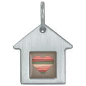 Heart Love Striped Valentijnsdag Huisdieren Naamplaatje (Voorkant)