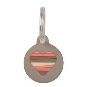 Heart Love Striped Valentijnsdag Huisdierpenning (Voorkant)