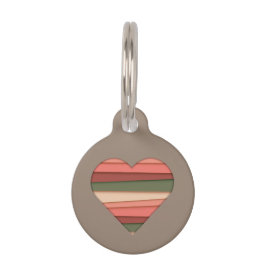 Heart Love Striped Valentijnsdag Huisdierpenning