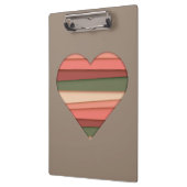 Heart Love Striped Valentijnsdag Klembord (Links)