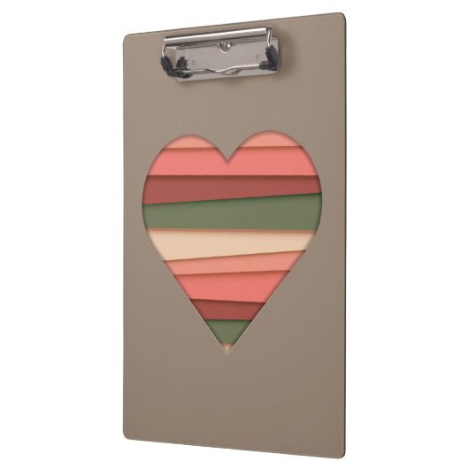 Heart Love Striped Valentijnsdag Klembord (Links)