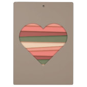 Heart Love Striped Valentijnsdag Klembord (Achterkant)