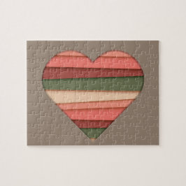 Heart Love Striped Valentijnsdag Legpuzzel