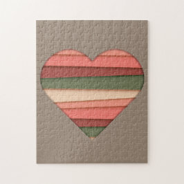 Heart Love Striped Valentijnsdag Legpuzzel
