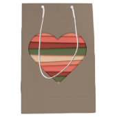 Heart Love Striped Valentijnsdag Medium Cadeauzakje (Voorkant)