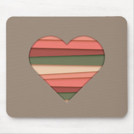 Heart Love Striped Valentijnsdag Muismat